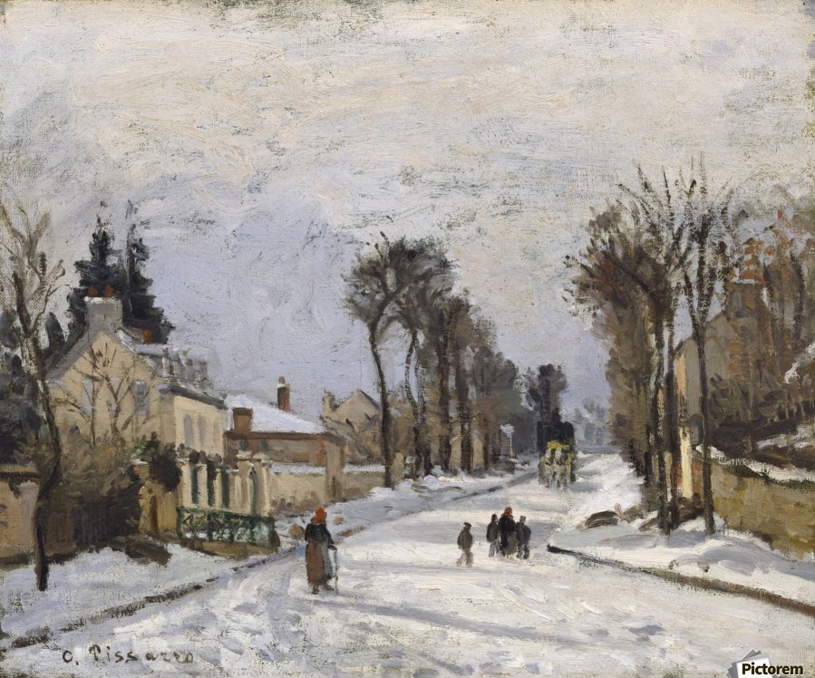 Rue de Versailles a Louveciennes 1868 by Camille Pissarro Wall Art
